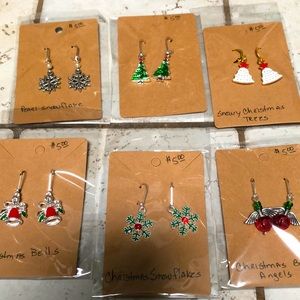 Christmas earrings 6 pairs
